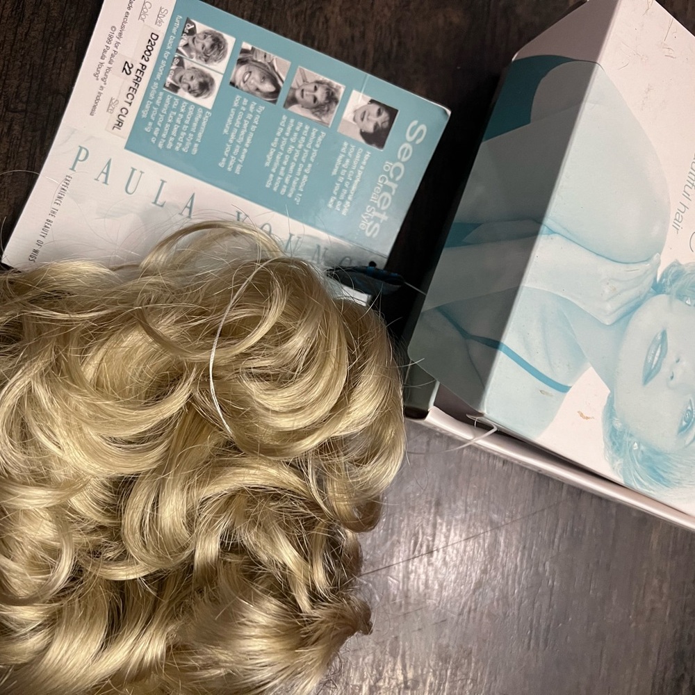 Blonde Curly Synthetic Hairpiece - Soft Golden Blonde